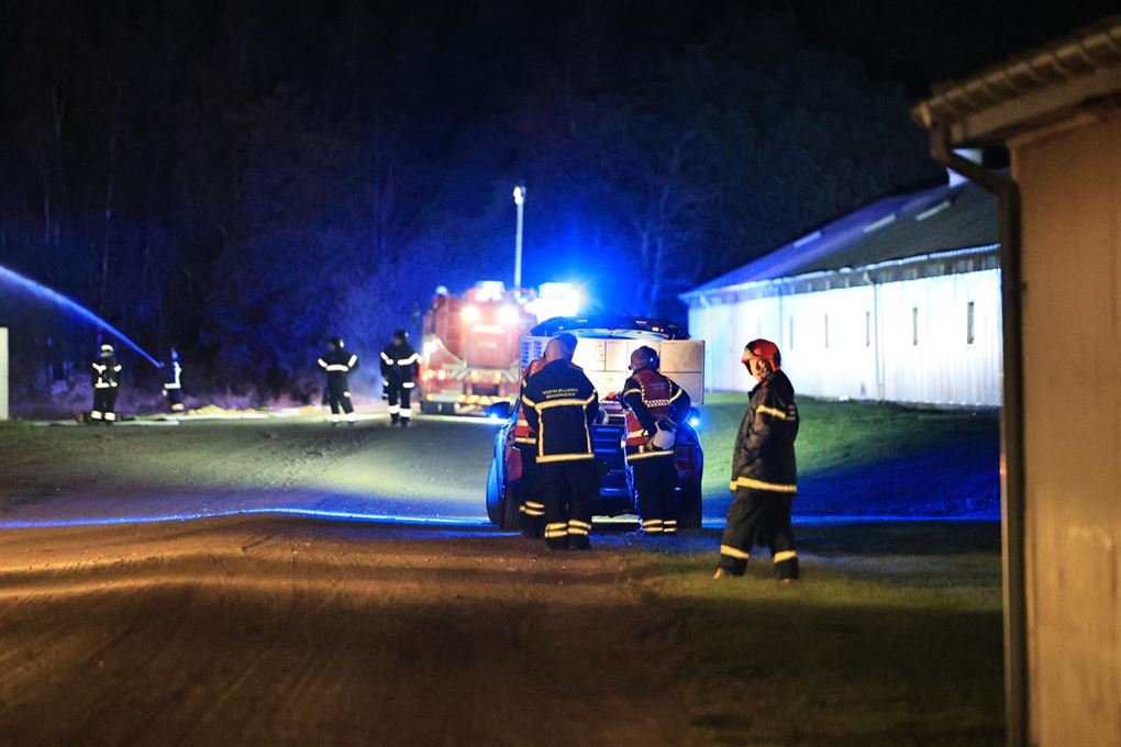 Brandfolk på en gård