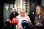 Lizette Risgaard møder pressen