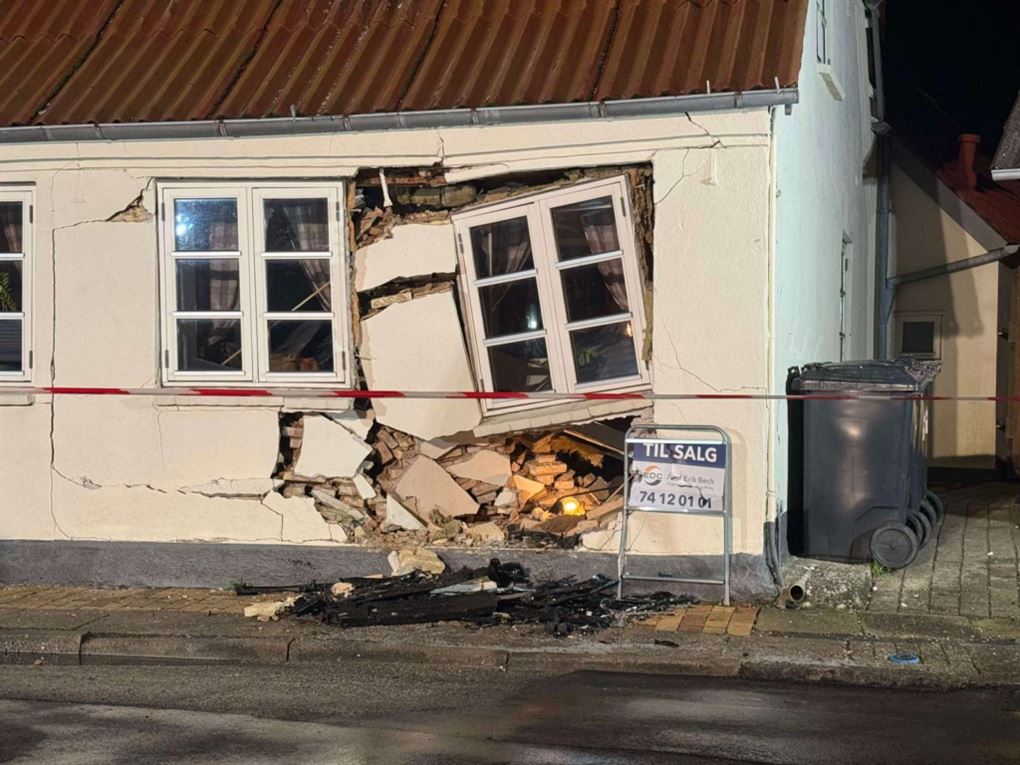 et hjørne på er nærmest kollapset
