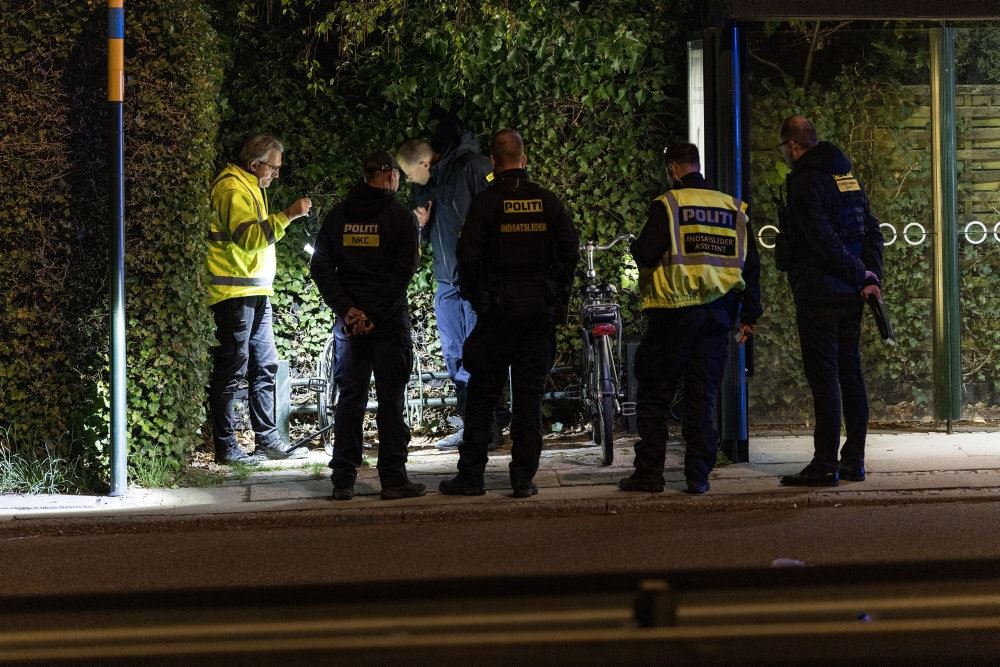 politi ved en vej