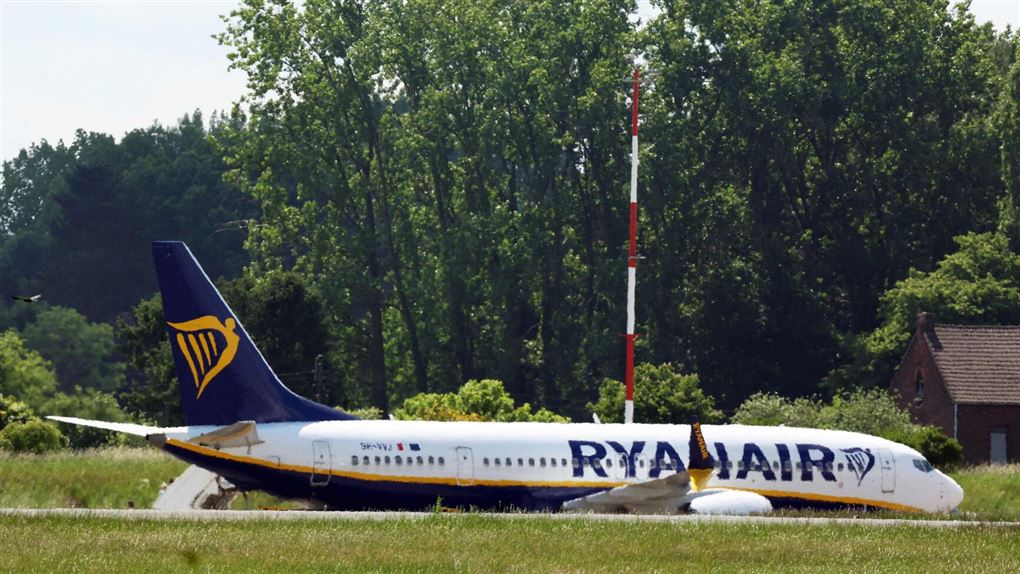 et fly på landingsbanen