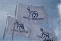 Flag med Novo Nordisks logo blafrer i vinden