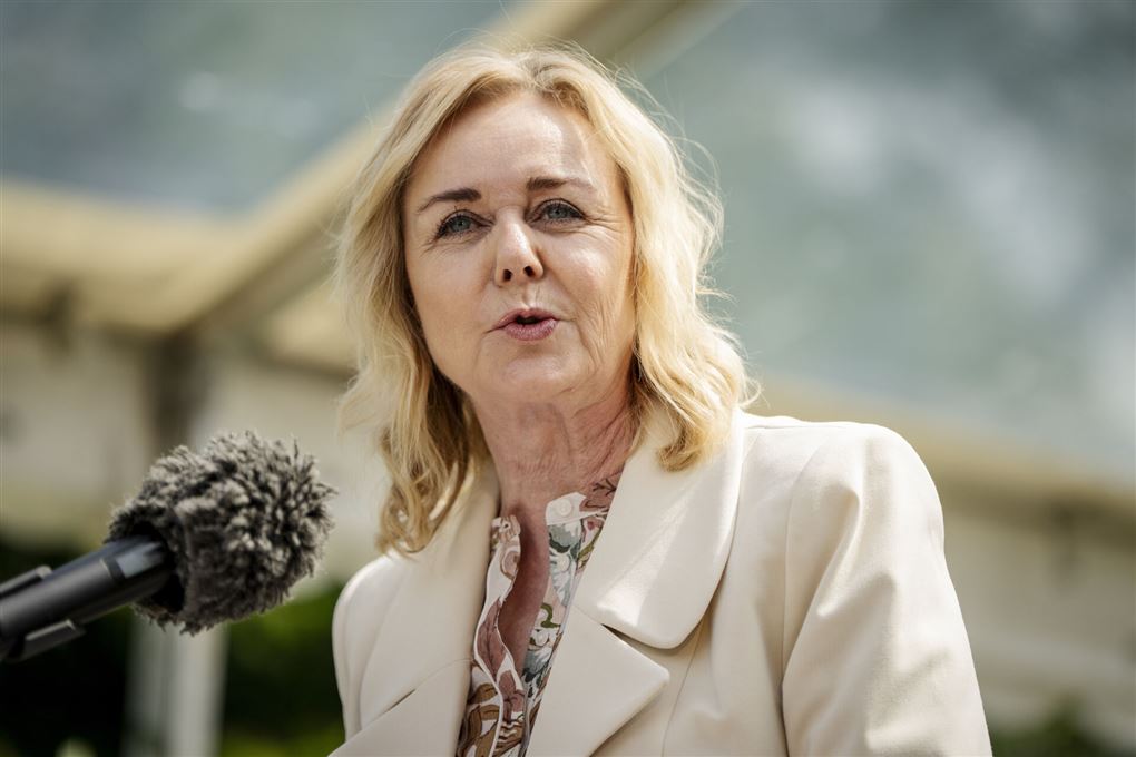 kvinde taler udendørs