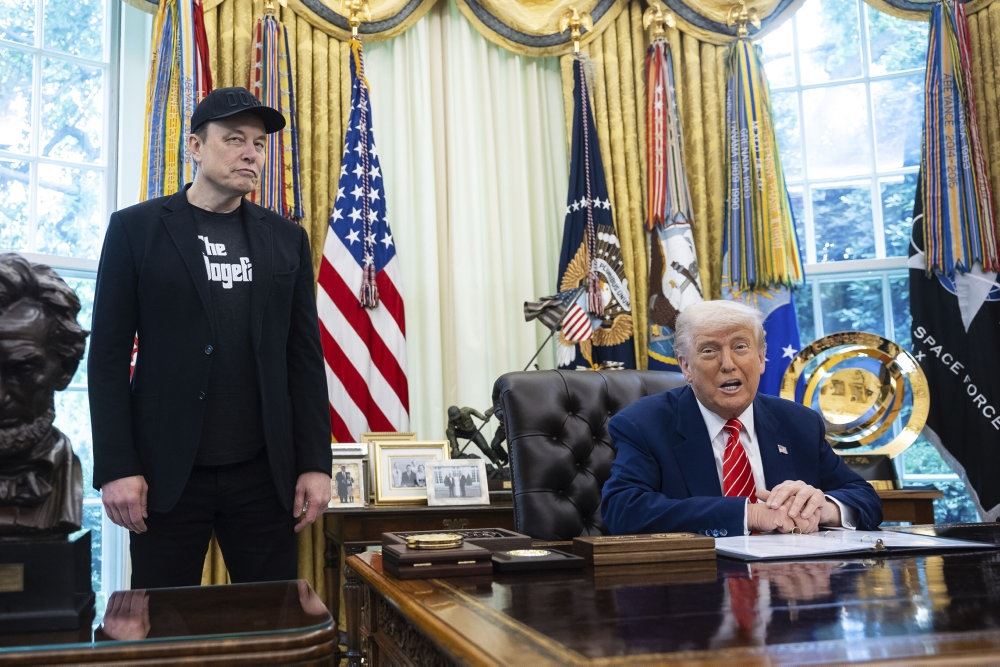trump og musk i det ovale kontor