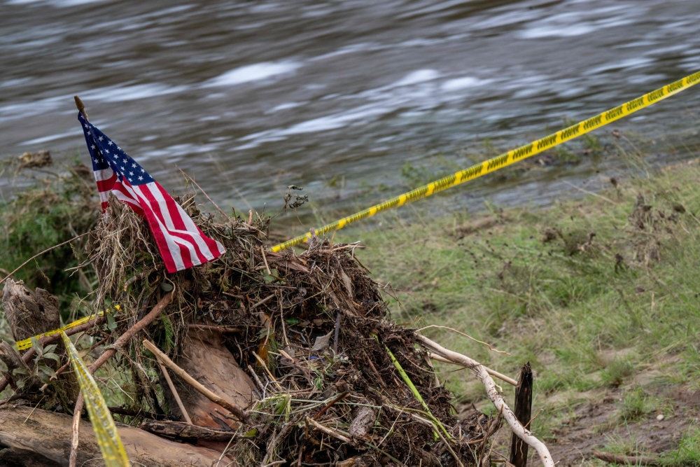 Oversigt over oversvømmet område i Texas