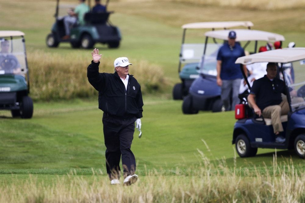 Trump på en golfbane