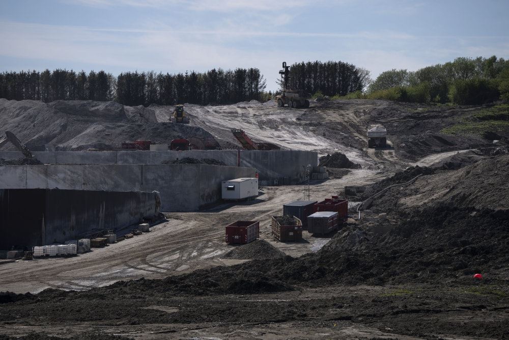 et landskab med tydeligt jordskred
